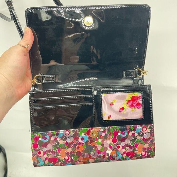 Betsey Johnson Womens Clutch Sling Bag Multicolor Gold Chain Bowknot Adjustable - Picture 8 of 15